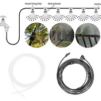 6m Outdoor Cooling Patio Misting System Fan Cooler Water Mist Garden Hose Spray Kit Fog Misting System Irrigation Sprinkler
