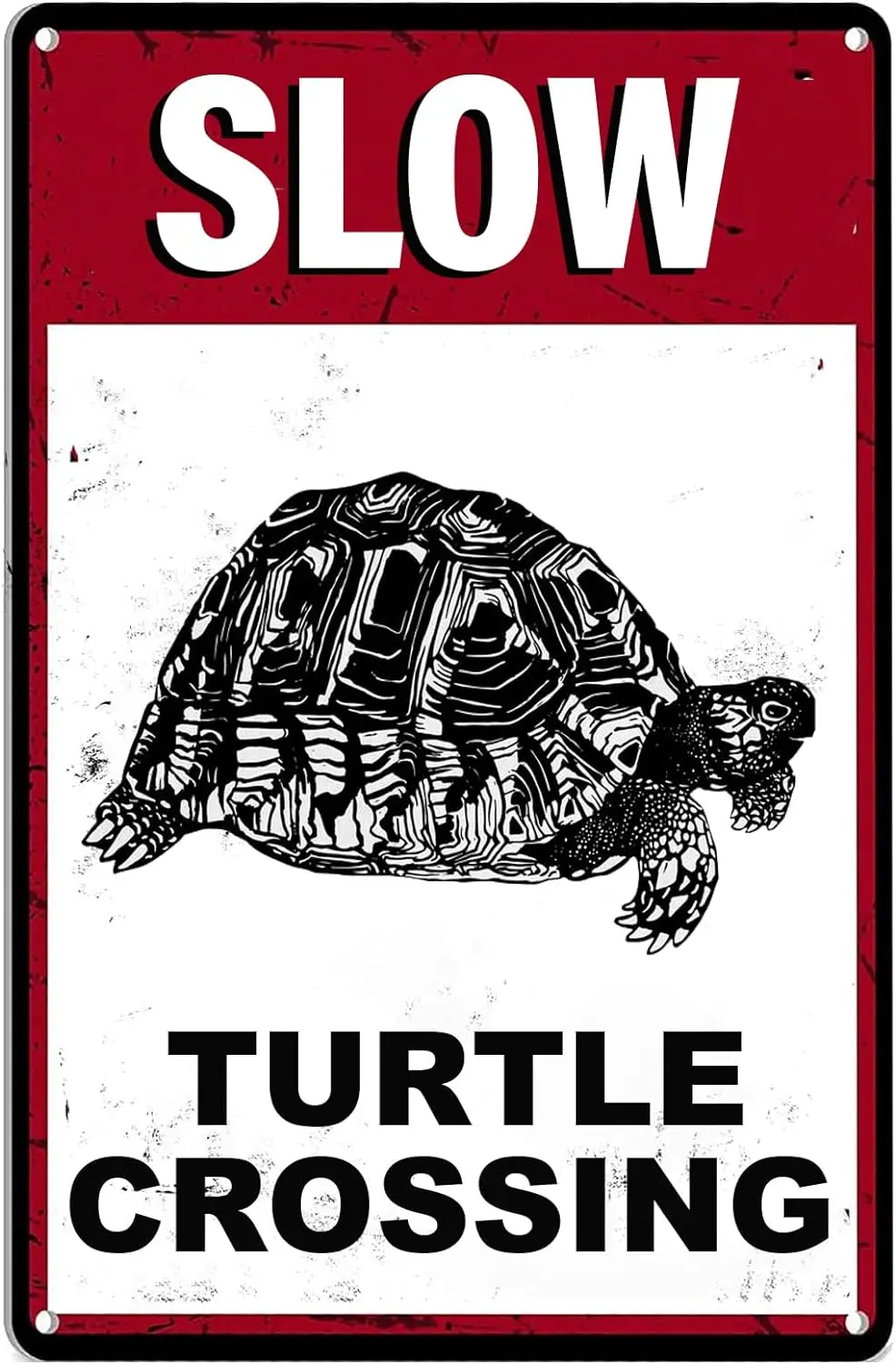 ETTIBETRENDY Animal Crossing Tin Sign Slow Turtle Crossing Funny Home Decor Yard Metal Tin Signs for Home Cafes Office Store Pub
