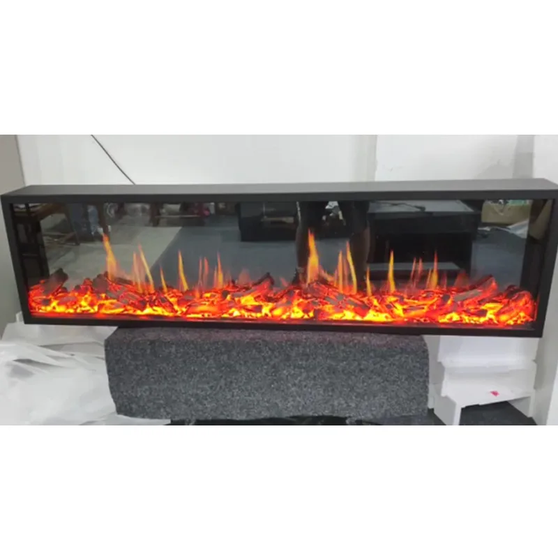 3D Electric Fireplace With Simulated Crackling Sound New Designed LCD Fire Place Insert Installation Remote Control