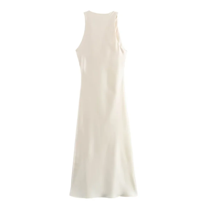 ETJ 2026 Elegantes Satin-Slip-Kleid für Damen Ärmellos mit Wasserfallausschnitt Figurbetontes Midikleid Vintage-Chic Partykleid Robe Femme Bekleidung – Detail 22