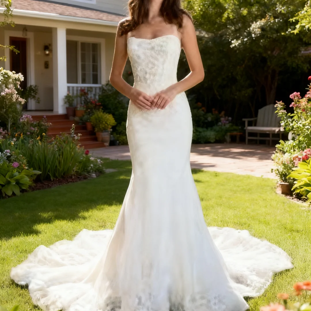 

Свадебное платье по индивидуальному заказу, кружевные свадебные платья русалки, свадебные платья без рукавов с квадратным воротником