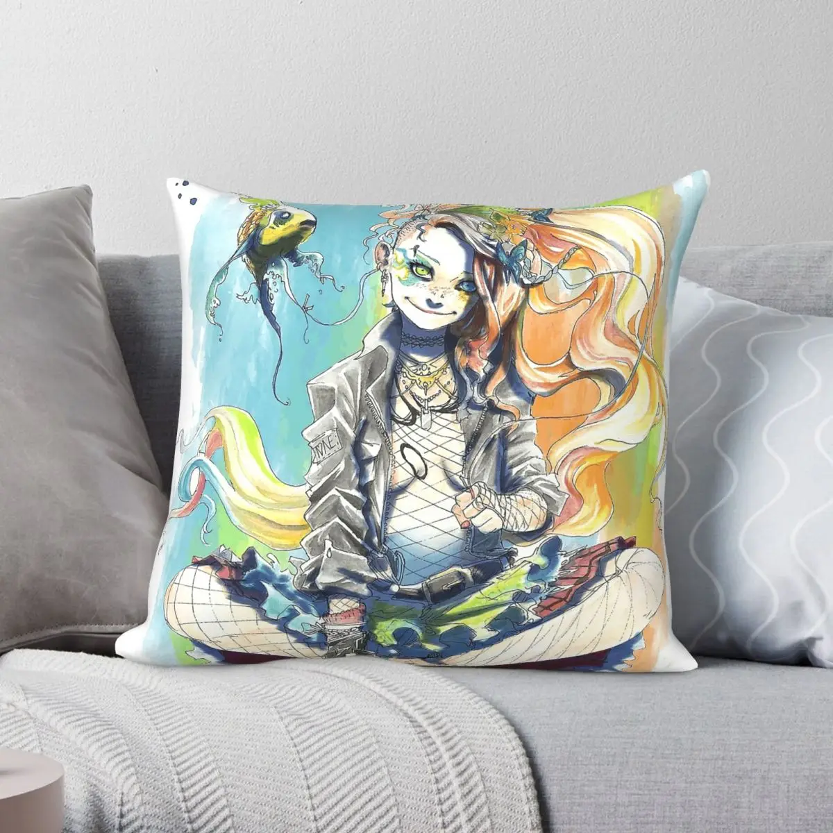 Sandman Insanity Delirium Square Pillowcase Polyester Linen Velvet Pattern Zip Decorative Throw Pillow Case Room Cushion Cover