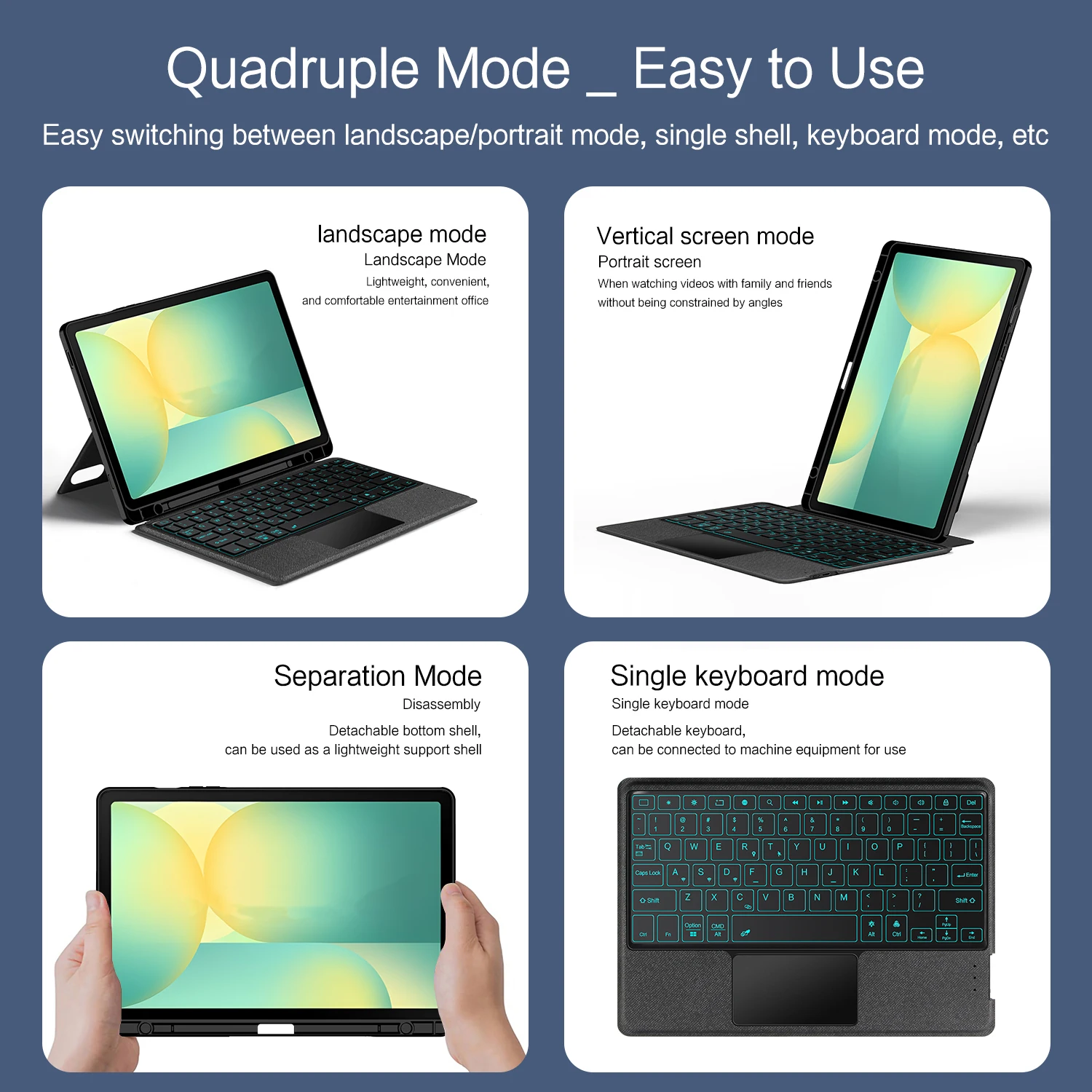 Magic Keyboard Case For Samsung Galaxy Tab S10 FE 10.9 SM-X520 X526B Tablet Smart Cover for Galaxy Tab S9 S10 FE S10 Lite Funda view 4