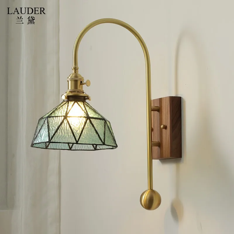 Japanese retro literary clothing store book brass room living room bedroom bedside bathroom dining room wall lamp