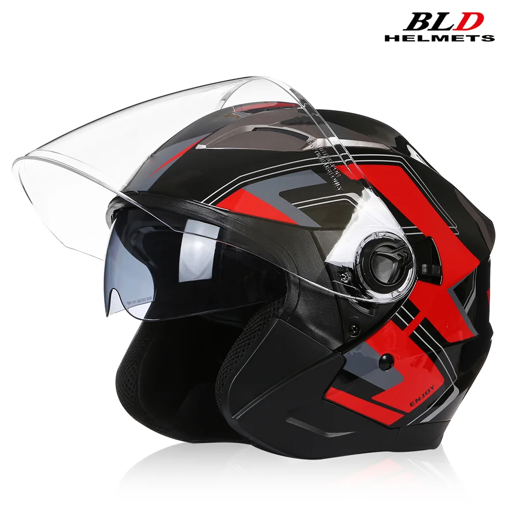 AliExpress BLD Safety 3/4 Open Face Helmet Motorcycle Bike Scooter Rider Adult Unisex Lightweight ABS Shell Ventilated Adjustable Strap DOT