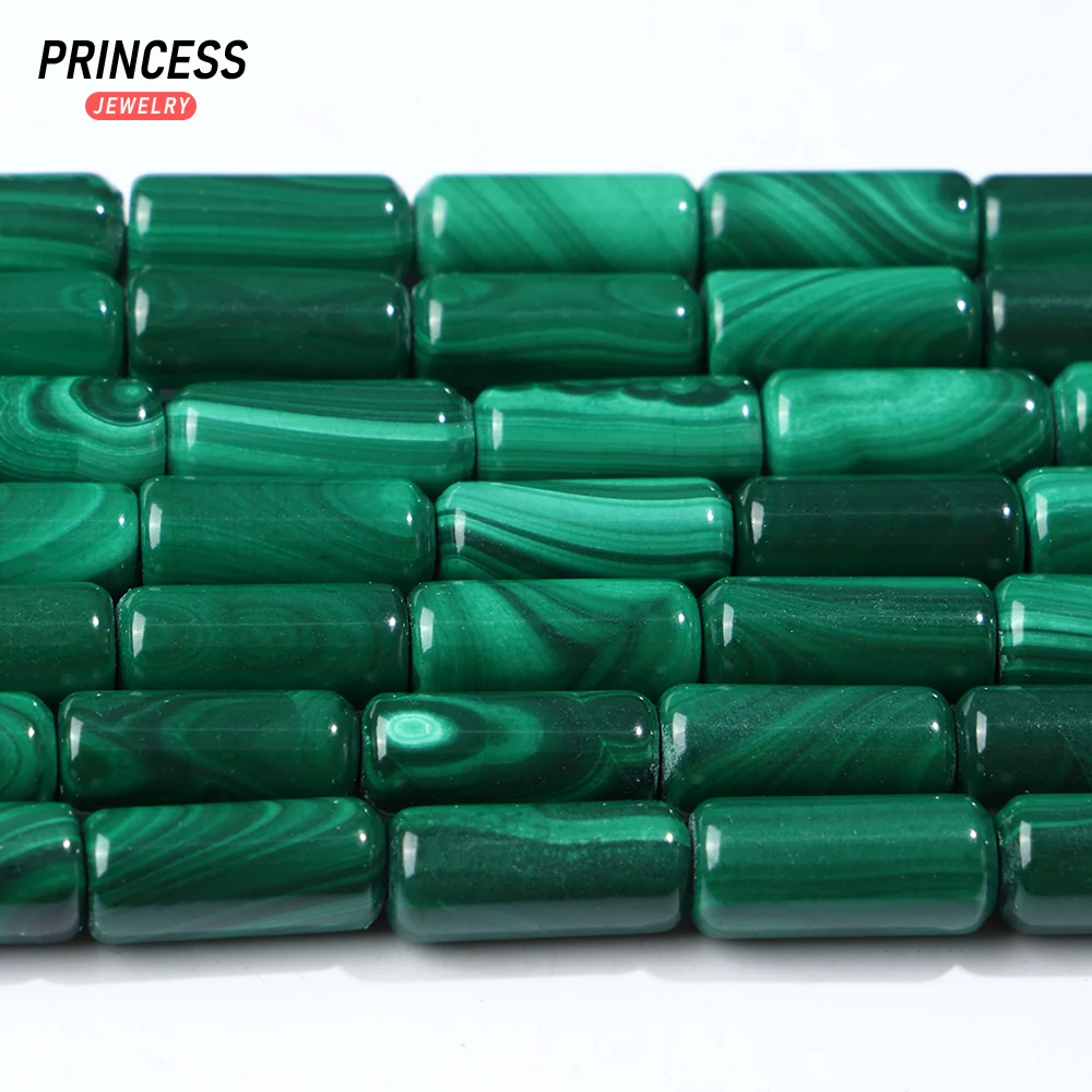 

A+ Natural Malachite 5-6*12mm Tubular Beads Loose Gemstone Beads for Jewelry Making Wholesale Stone Beads DIY Accessories