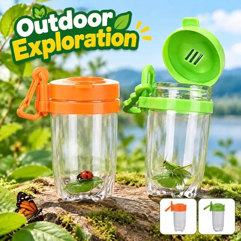 Kids Insect Viewer Cup, Outdoor Portable Bug Catcher Observation Box with Magnifying Lens, Nature Exploration Science Educationa