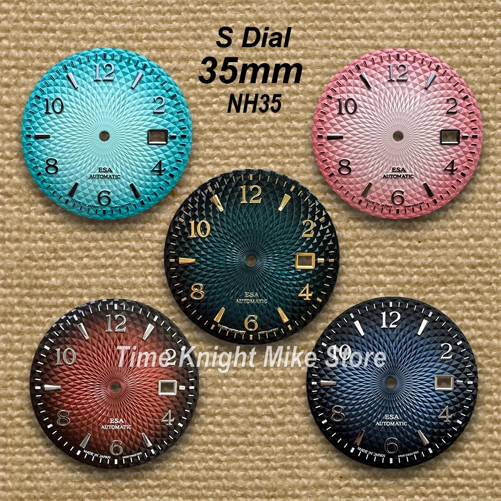 35mm S Logo Cocktail Dial Fit NH35/NH36 Movement High-Quality NO Luminous Lotus Dial Watch Modification Accessories