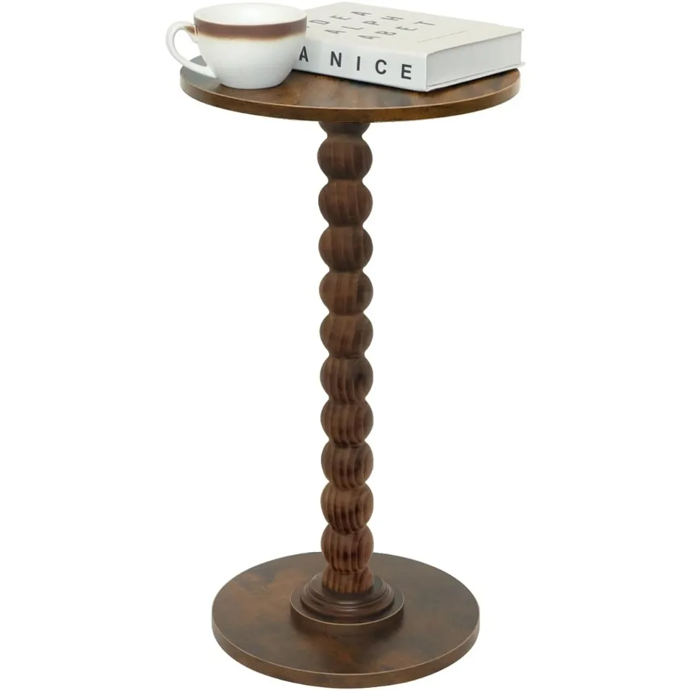 

, Small Drink Table for Small Spaces, Modern Accent Nightstand with Solid Wood Leg for Living Room, Bedroom, Corners, and