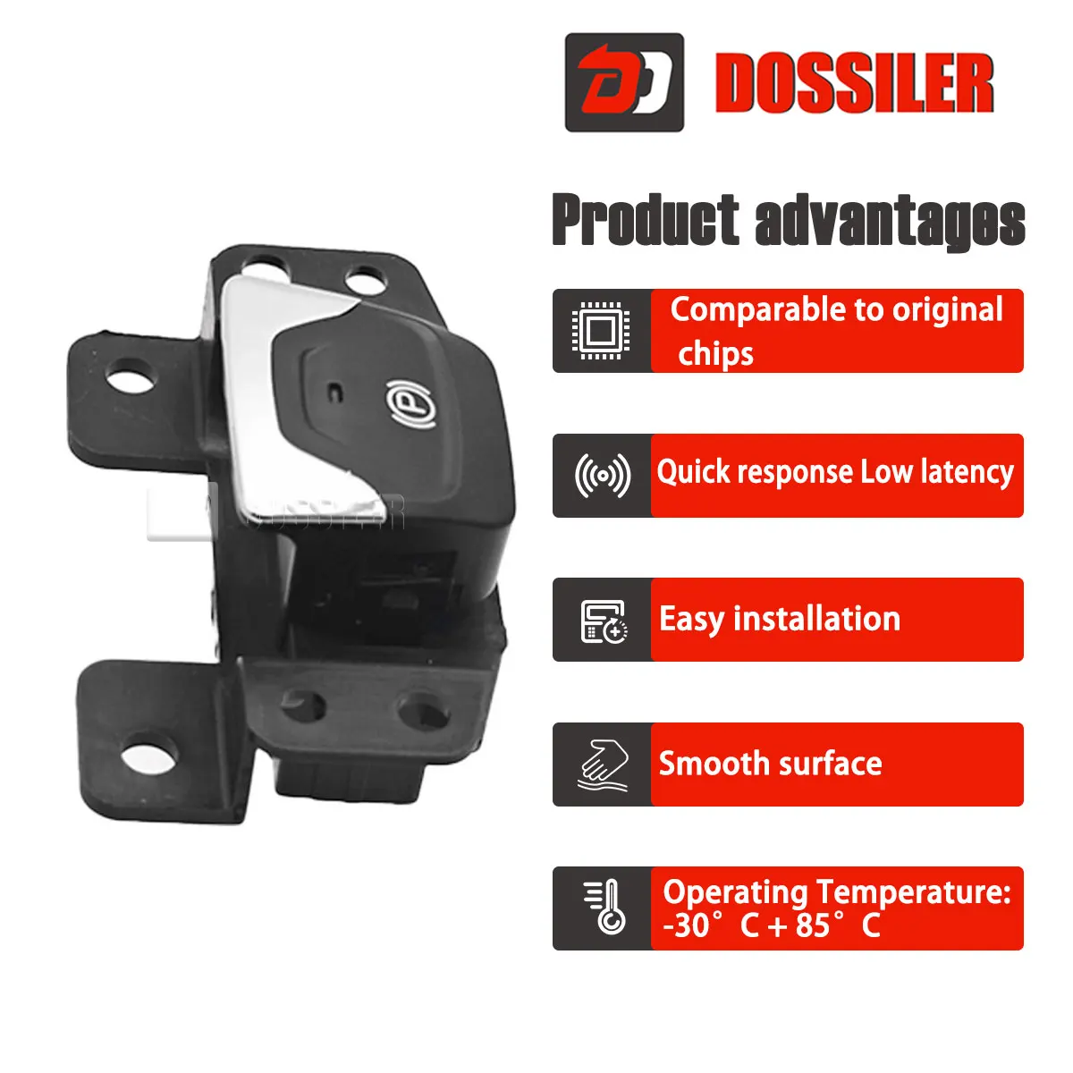 68141759AB ​Dossiler Electronic Parking Brake Switch Hold Hand Pull Button for Jeep Cherokee 2014 2015 2016 2017-2021 68141759AA
