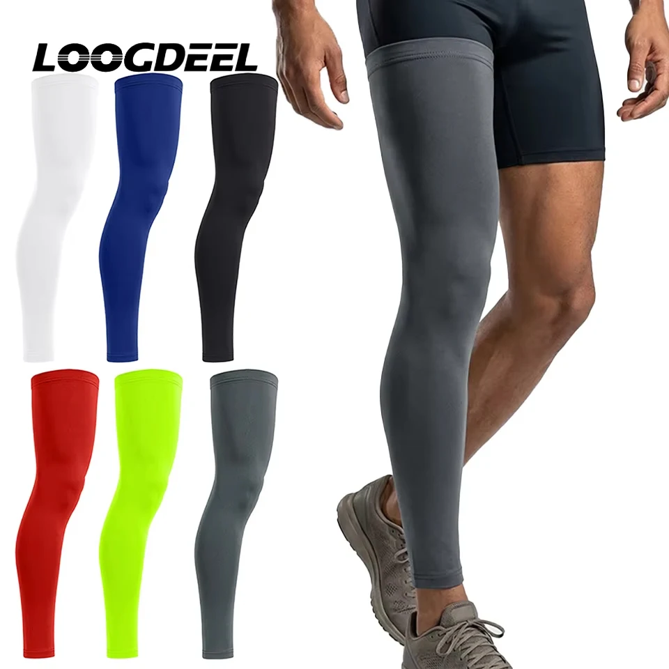 LOOGDEEL 1PCS New Outdoor Sports Leggings Running Basketball UV Protection Cycling Leg Men Women Compression Sleeves