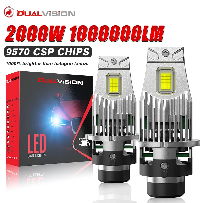 

D2S D4S Светодиодные лампы для фар 1:1 Plug&Play D2R D4R 9570 CSP Чипы Мини-HID Ксеноновые автомобильные лампы Комплекты обновления Дальний ближний свет 6000K 12V