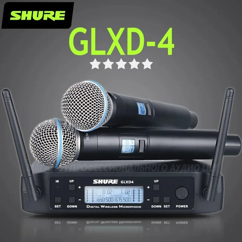 Shure GLXD4 BETA 58A Professional Wireless Microphone System High Frequency for Stage Singing Broadcast Party Wireless Distance