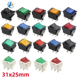 1pcs KCD4 Latching Rocker Switch Power Switch 2/3 Position 6/4Pins Electrical Equipment with Light Switch 16A 250VAC/ 20A 125VAC