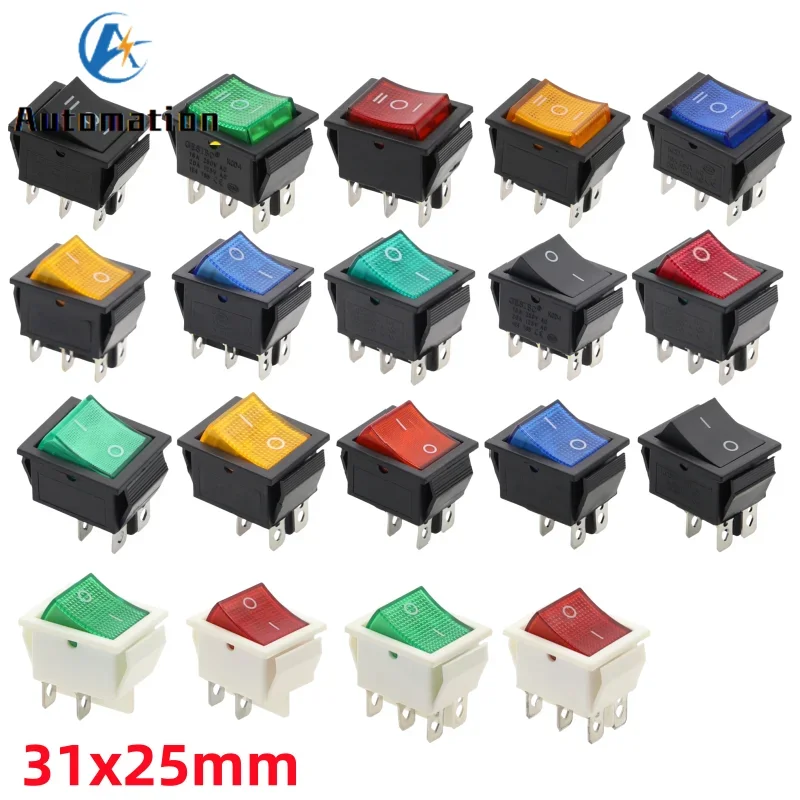 1 sztuk KCD4 zatrzaskowy przełącznik kołyskowy wyłącznik zasilania 2/3 pozycja 6/4 piny sprzęt elektryczny z włącznikiem światła 16A 250VAC/20A 125VAC