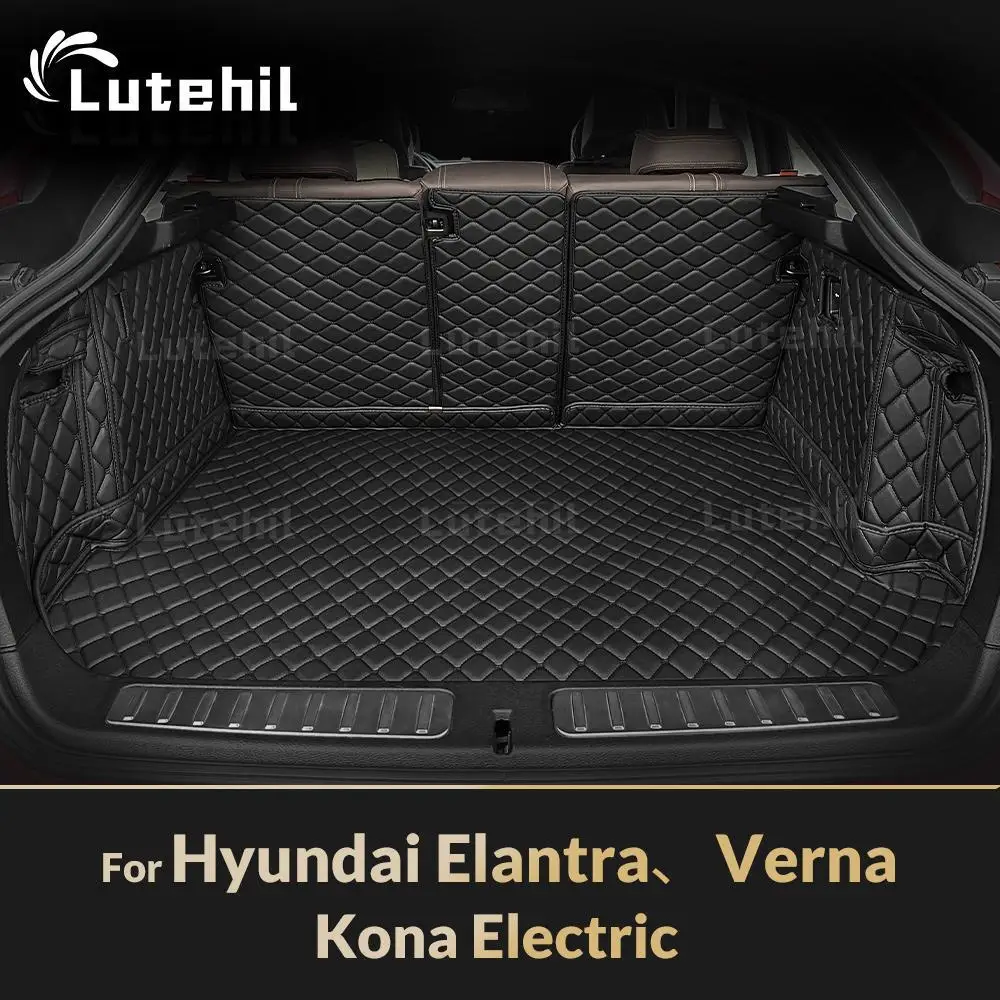 

Для Hyundai Elantra Verna Sedan Kona Electric Auto полное покрытие коврик для багажника автомобильный грузовой подкладка аксессуары для интерьера