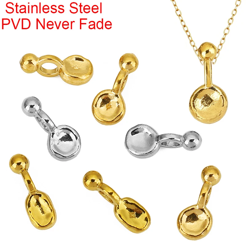 10pcs Stainless Steel Large Hole Charms Beads 11 mm PVD Never Fade Necklace Spacer Beads For Bracelet Findings Jewelry Making
