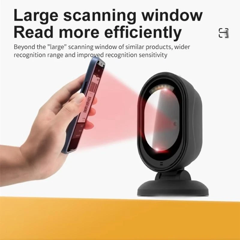 Ergonomic Wire Barcode Scanner With 360°Omnidirectional Reading 800x600 Resolution For Retail Inventory Management 40JB