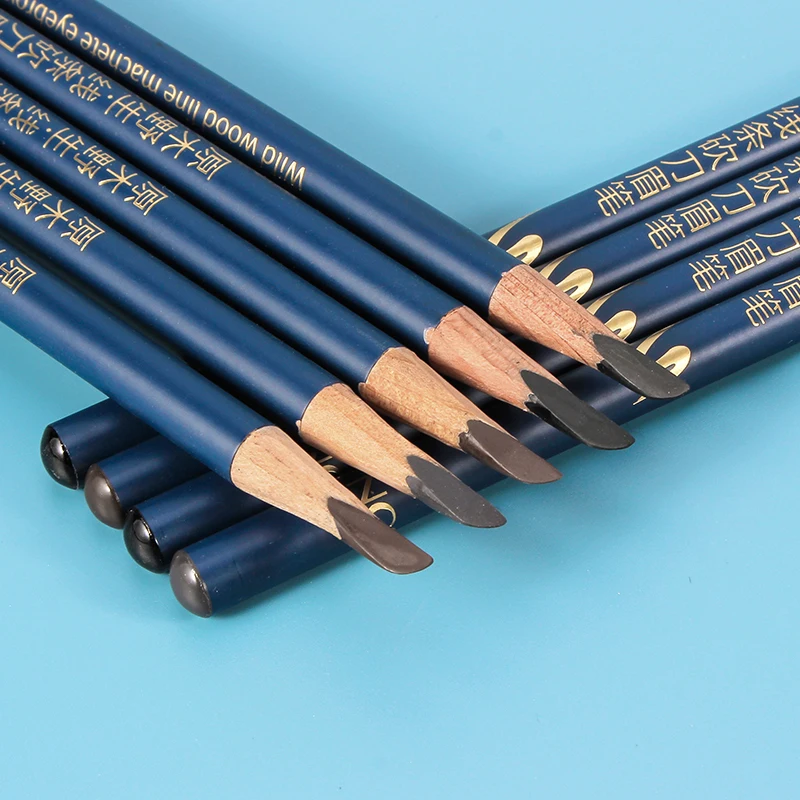 Lápiz de cejas machete de madera Heinz con raíces distinctas, lápiz de cejas duradero resistente al agua, a prueba de sudor y sin manchas