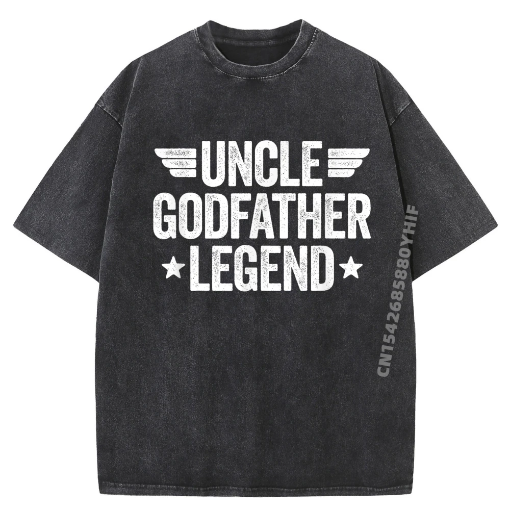 

Print Uncle Godfather Legend Women's T-shirts Men Special Printed Tshirt Simple Cotton Tops & Tees Retro Washed T Shirts