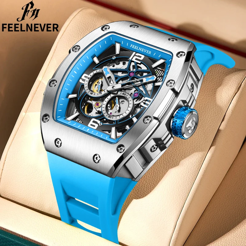 Skeleton Mechanical Watch - Zegarek mechaniczny LIGE FeelNever Top, szkieletowy,