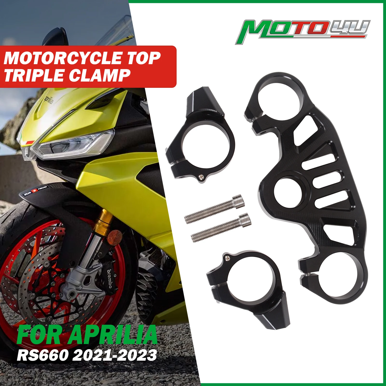 MOTO4U For Aprilia RS660 2021 2022 2023 Motorcycle Front Fork Lowering Triple Tree Front End Upper Top Clamp