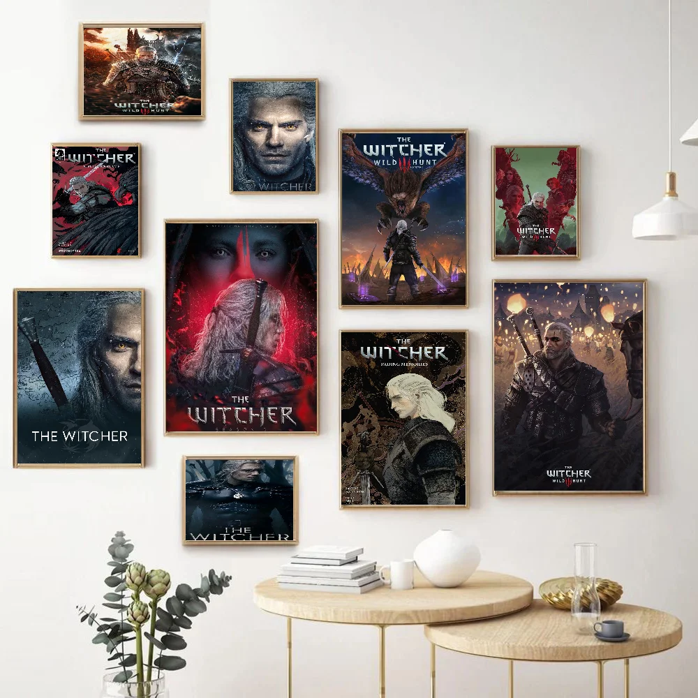 THE WITCHER DIY Sticky Poster Whitepaper Prints Posters Artwork Vintage Decorative Painting