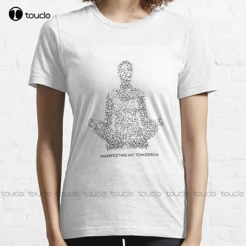 Manifesting My Tomorrow Meditation Klasyczna koszulka Letnie koszulki dla mężczyzn Tee T-shirty Druk cyfrowy Oddychająca bawełna Retro