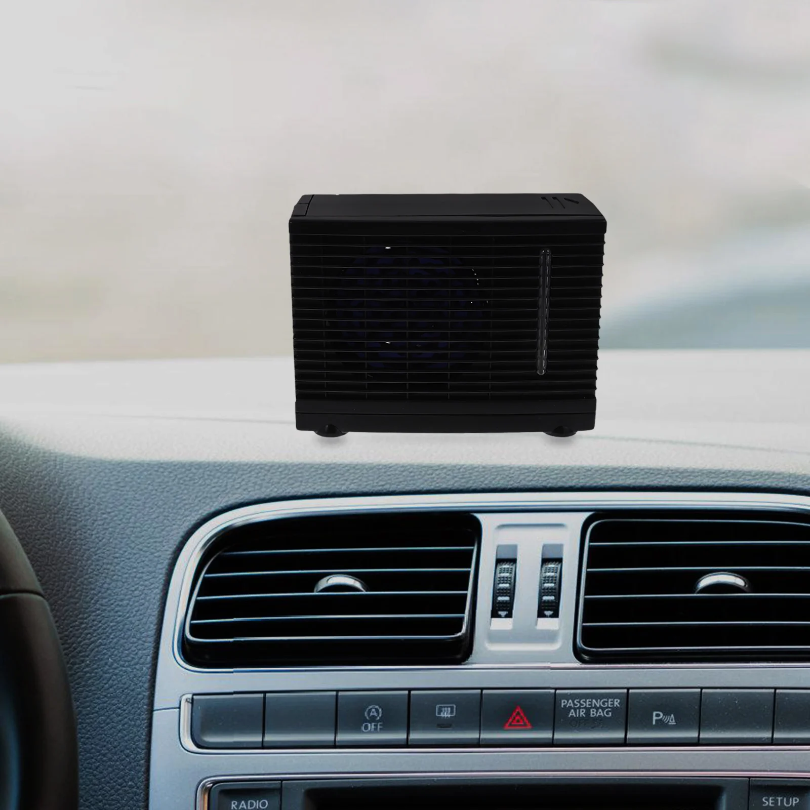 

12V Mini Portable Air Conditioner Cooling Fan for Car Dashboard Evaporative Humidifier Low Noise 2 Speed Adjustable Small Size