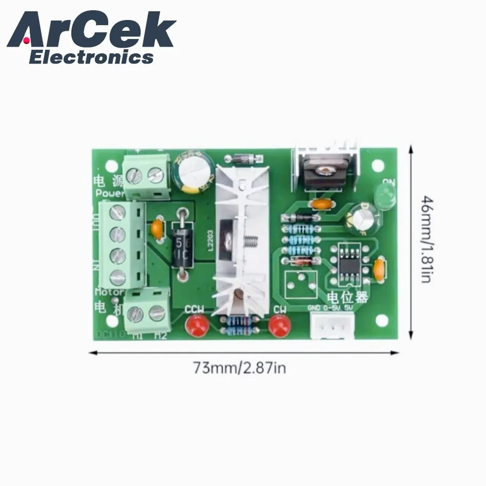 DC 6-30V 6A Motor Speed Controller Reversible PWM Control Forward/Reverse Switch Board 6V-30V 12V 24V Max 10A Module