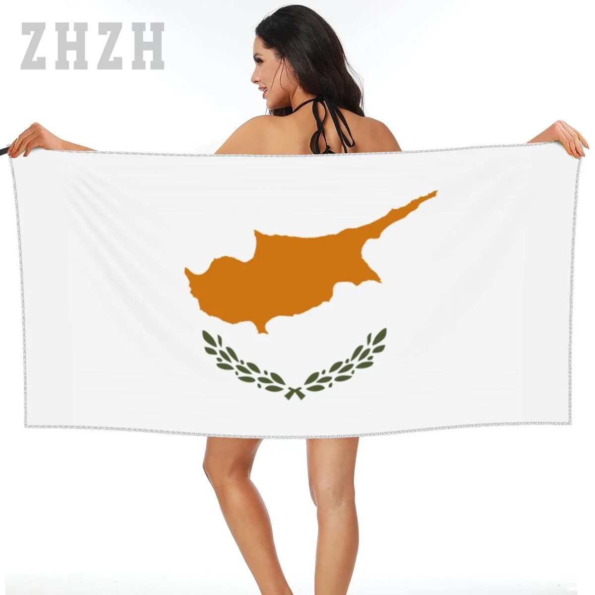 

More Design Cyprus Flag Emblem Bath Towel Quick dry Microfiber Absorbing Soft Water Breathable Beach Swimming Bathroom