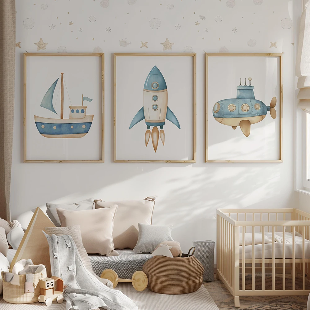 6pcs Vehicle Art Prints Poster - огляд і ціна Baby Nursery Prints