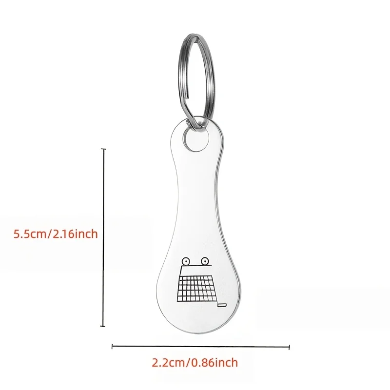 2pcs shopping cart stainless steel key pendant