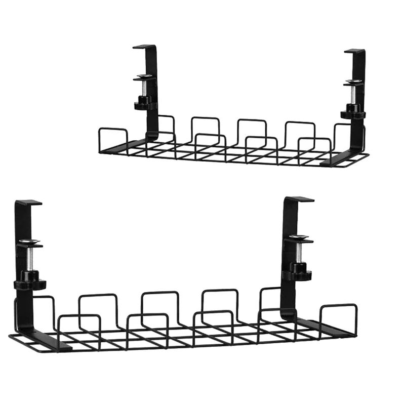 

No Drilling Under Desk Cable Management, Metal Under Desk Cable Management With High Capacity,40X13.5X15cm