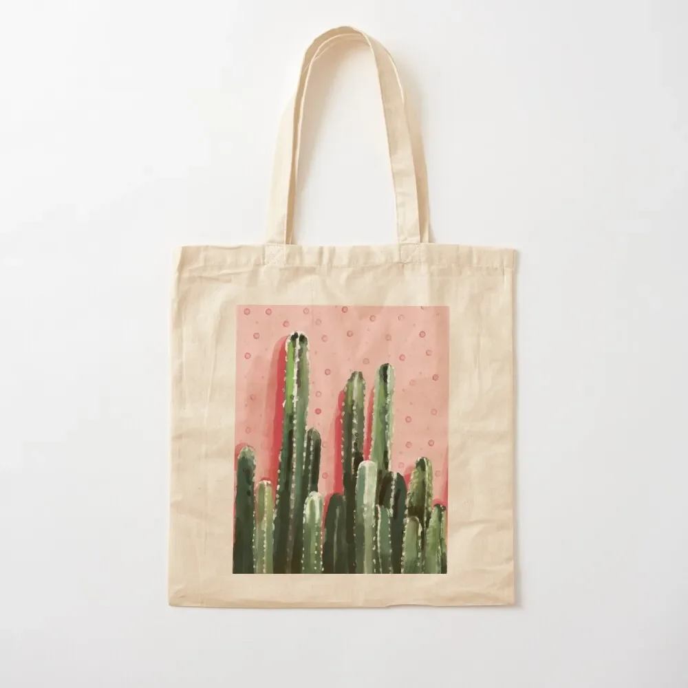 

Watercolor cactus pink background Tote Bag canvas bags Beach bag Tote Bag