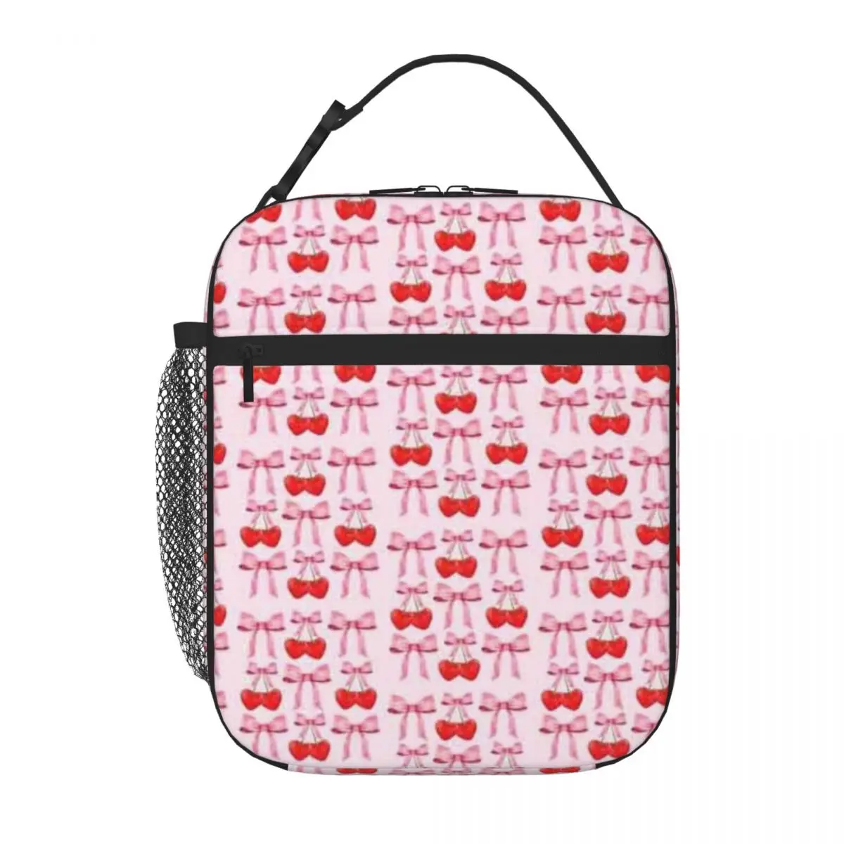Bestselling Coquette Cherry Bows Geometric Lunch Carrier Student Bento Cooler Lunch Bag