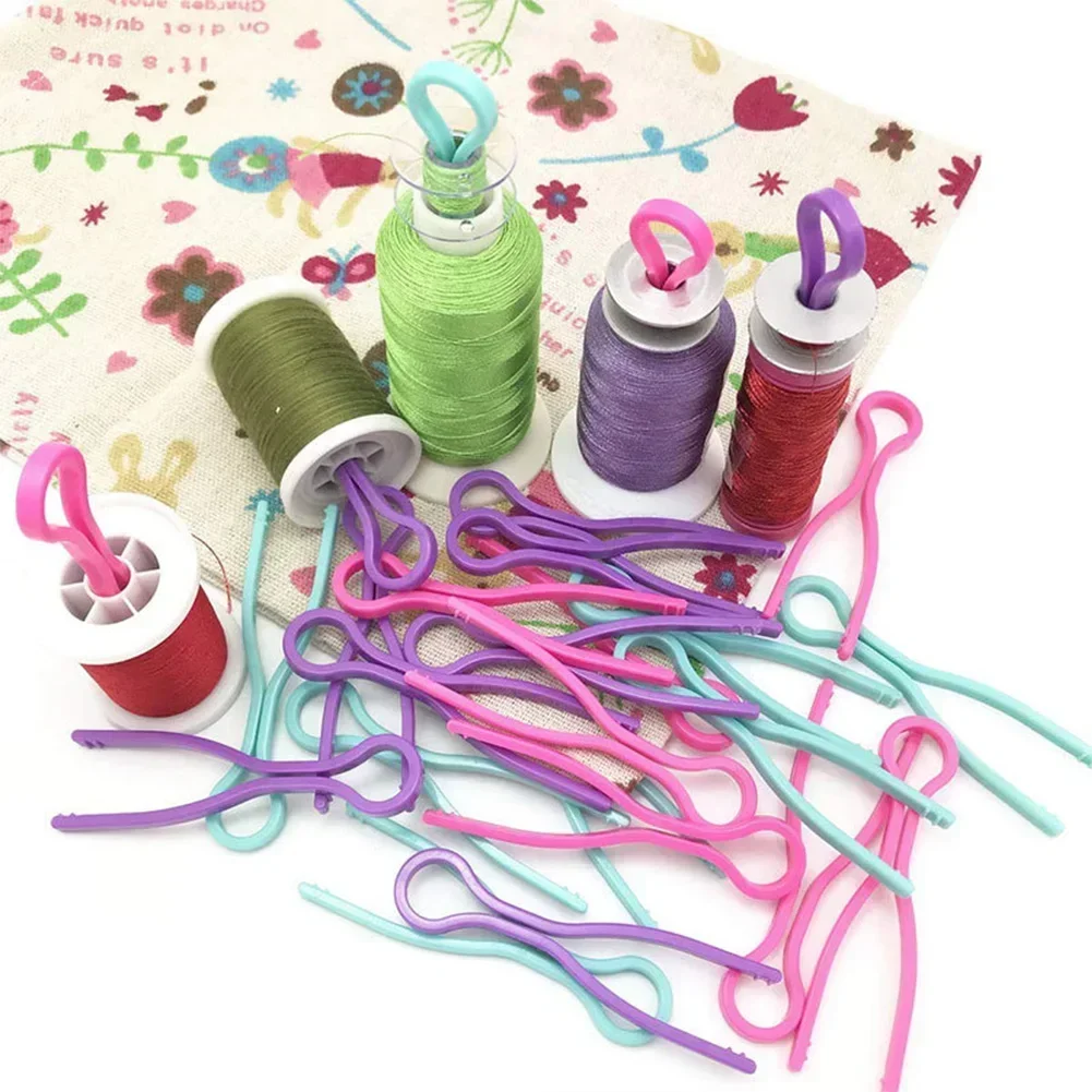 20Pcs Sewing Bobbin Clips Colorful Long Thread Clip Spool Storage Holder Sewing Clips Tools DIY Sewing Accessories