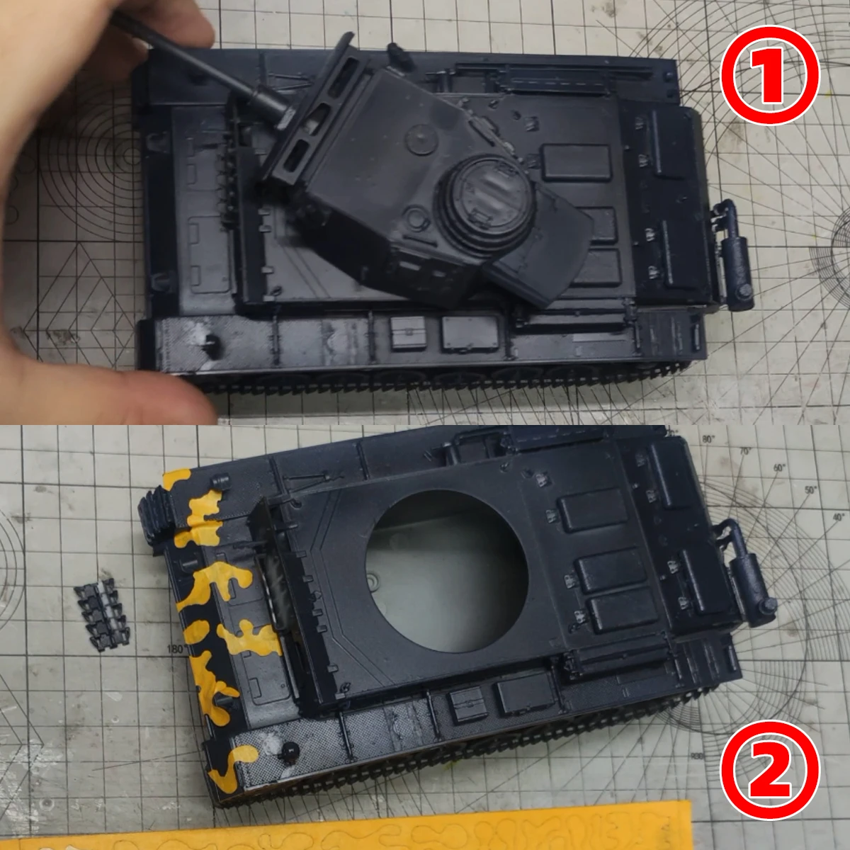 Airbrush-Sprühplatten-Schablonenwerkzeuge, wolkenförmiges Tarnmuster-Abdeckband, passend für Modellbausätze – Detail 1