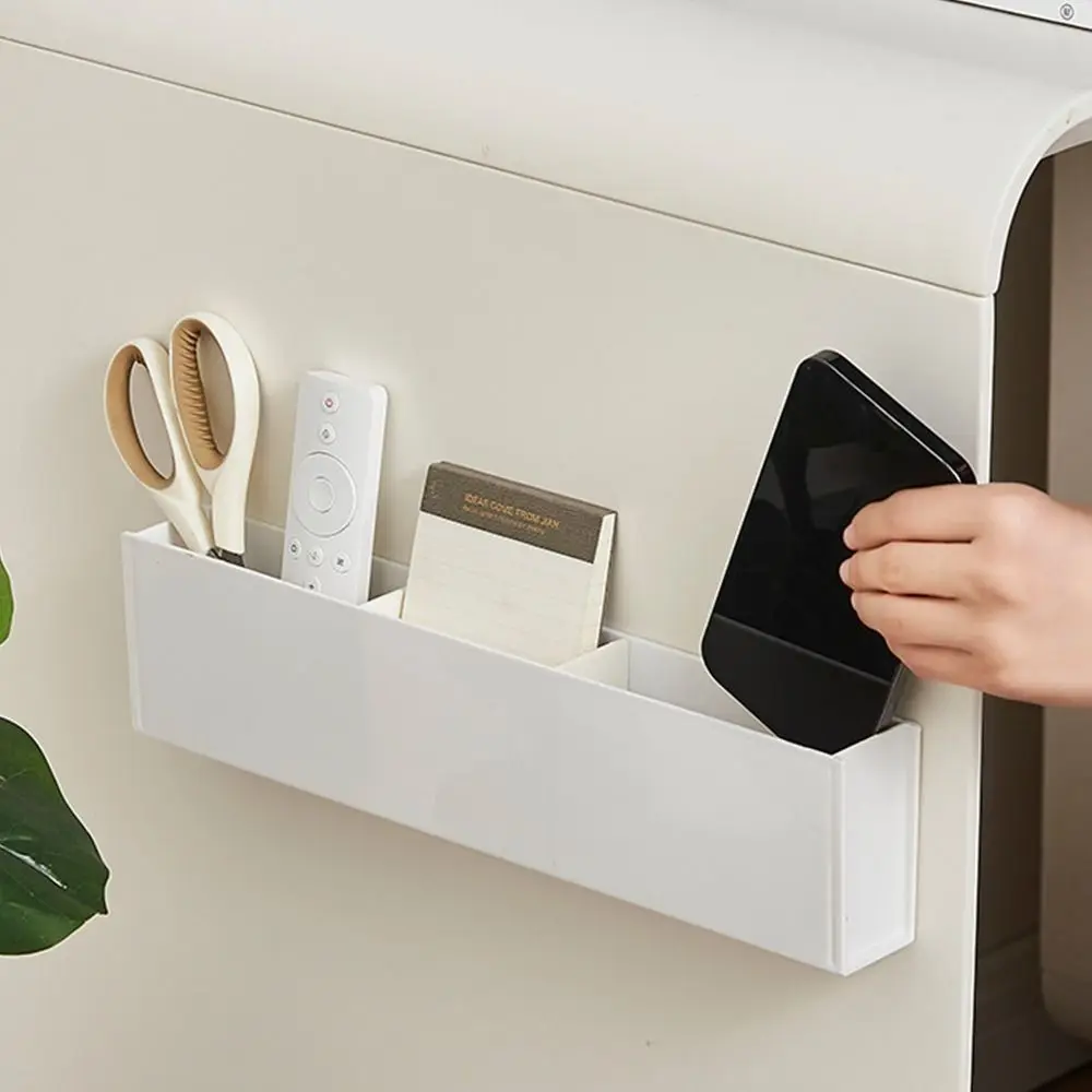 

Wall Mounted Cabinet Storage Box Rectangular 3 Grids Design Desktop Storage Rack No Drill Detachable Partition