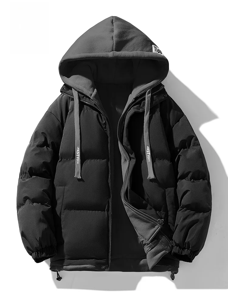 

Men's Thiened down Cotton Jaet with Hood Faionable Urban Sle Long Sve Warmth Guaranteed Polyester Fiber Filling