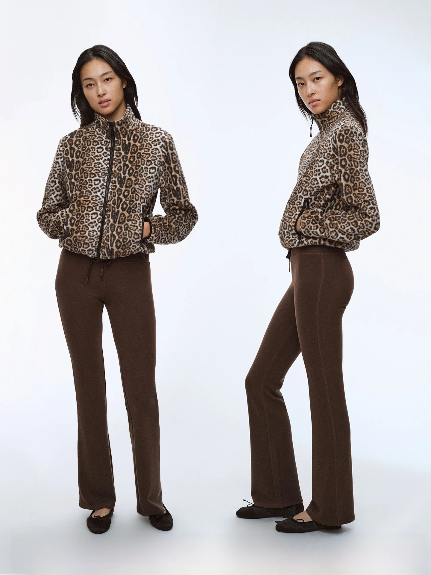 

Женская повседневная куртка AOLOL с леопардовым принтом, двусторонняя, с воротником-стойкой, на молнии, с цветовыми блоками, из полиэстера