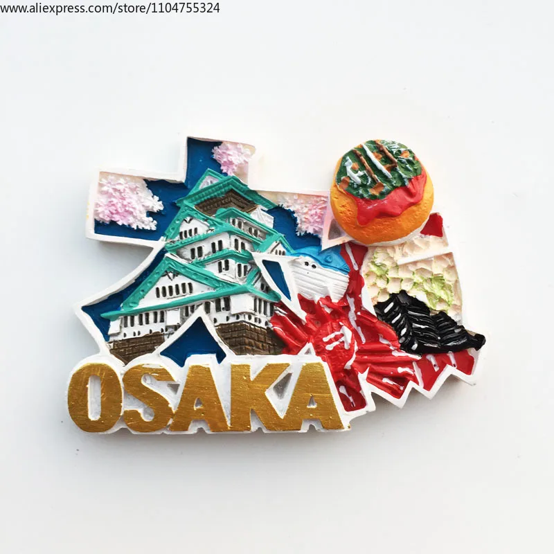 

Japan Osaka Castle Tenshogo Snacks Octopus Grilled Crab Dole Tourism Memorial Crafts Magnetic Refrigerator Stickers