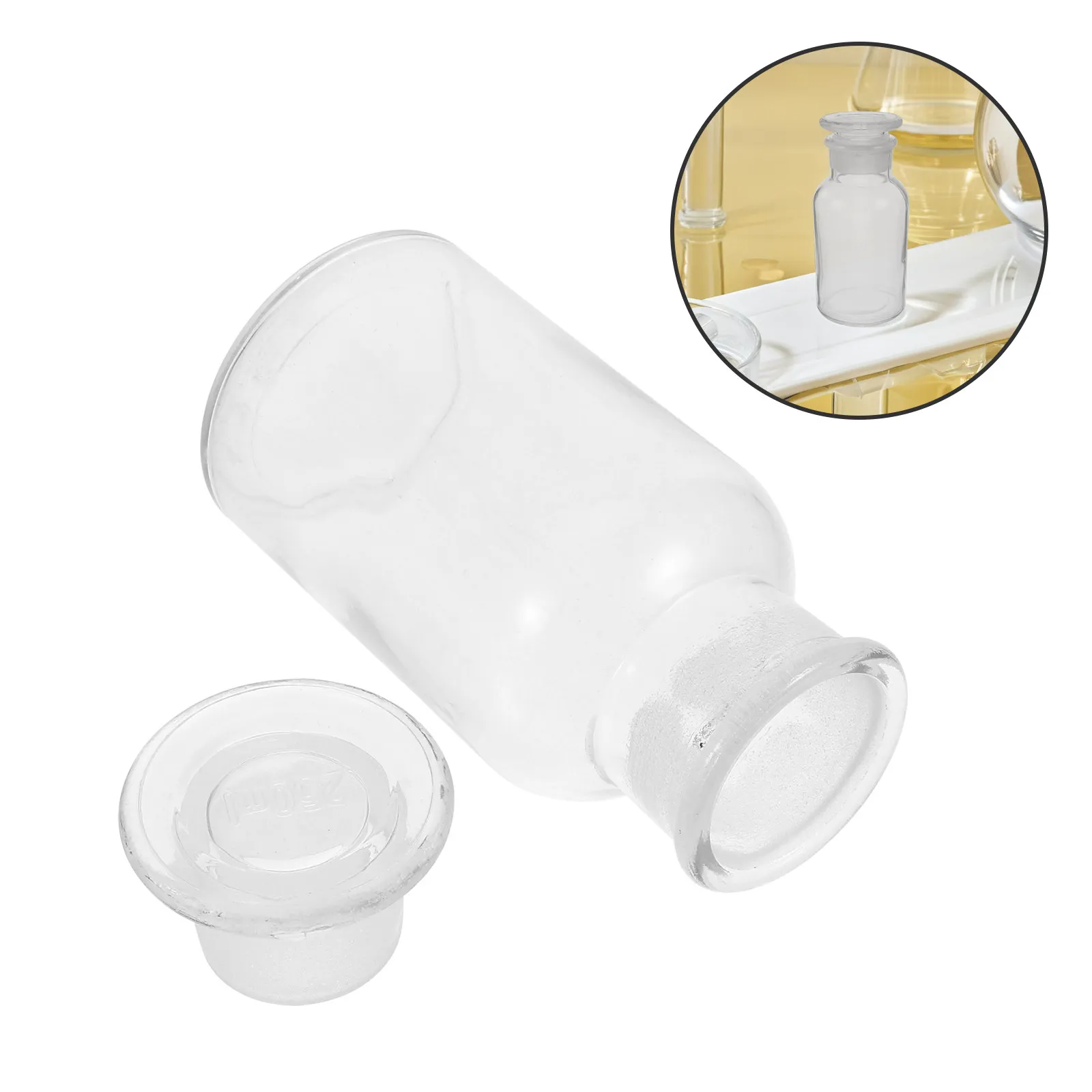 1Pcs Small Mouth Reagent Bottle High Light Transmittance Borosilicate Glass Laboratory Bottle for Powders Liquids Solvents