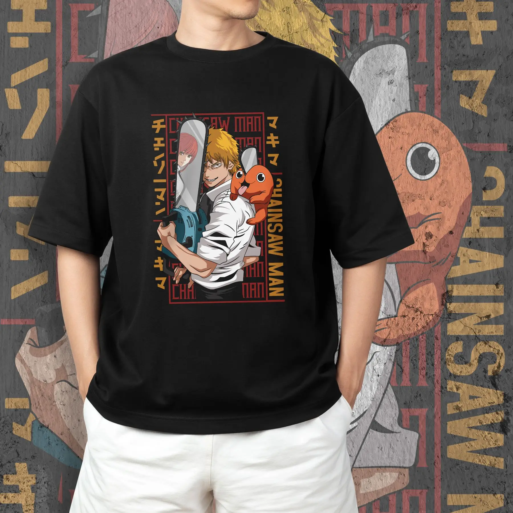 T-shirt with print of Chainsaw Man - Denji and Pochita