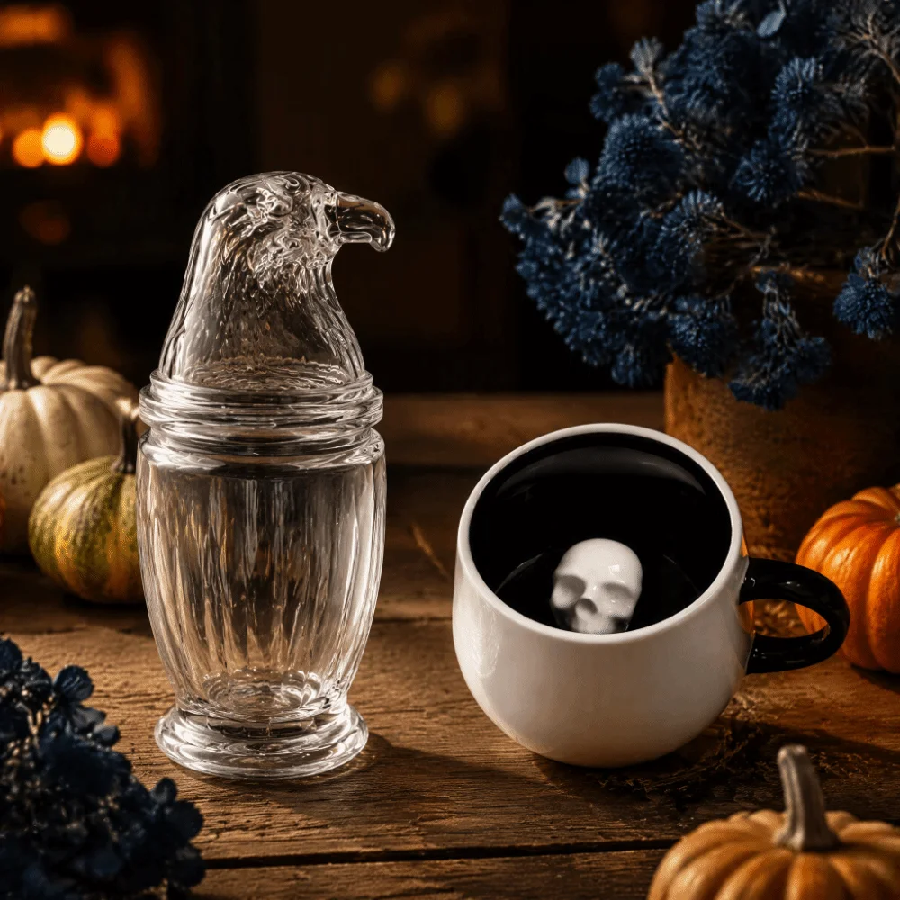 1000/400ml Large Capacity Eagle Shaped Glass Cup 3D Stereo Ceramic Style Eagle Figurine Mug Novelty Design Decorative Sculpted