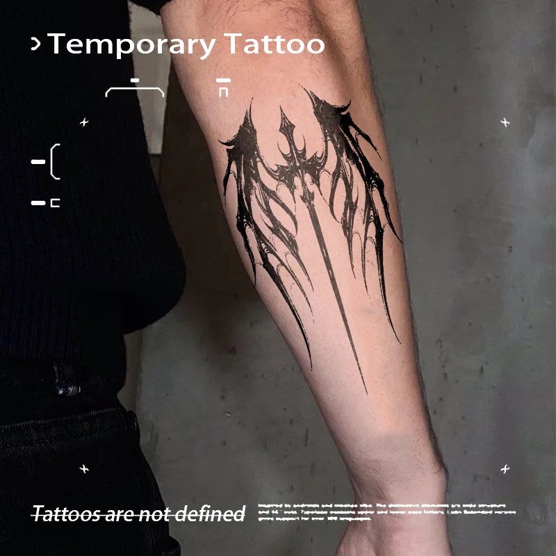 

Herbal Juice Semi Permanent Temporary Tattoo Waterproof Long Lasting Dark Wing Fake Tattoos Sticker For Arm Leg Art Men Women