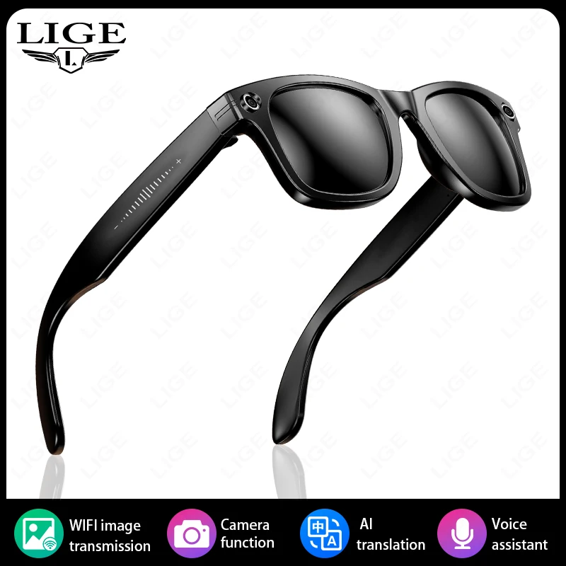 2025 New Upgrade Smart Glasses With Camera Video Recording AI Photo Recognition Bluetooth Call Translation Voice Sunglasses Men