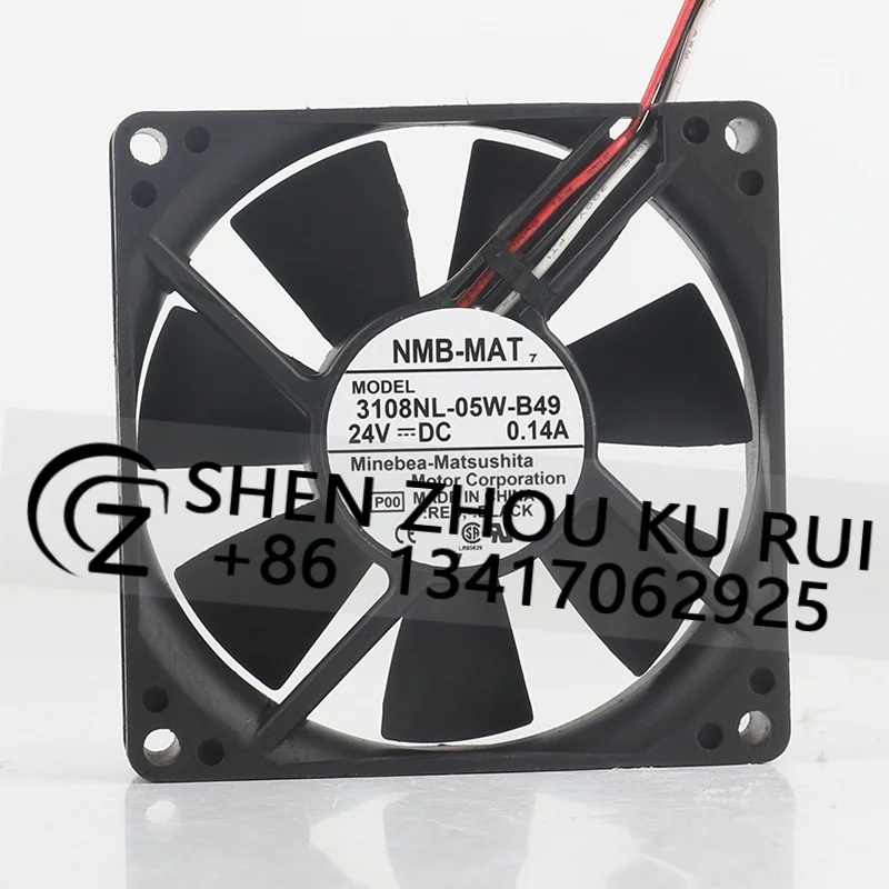 New NMB 8020 24V 0.14A 8CM 3-wire detection and alarm 80X80X20MM variable frequency unit silent fan 3108NL-05W-B49 cooling fan