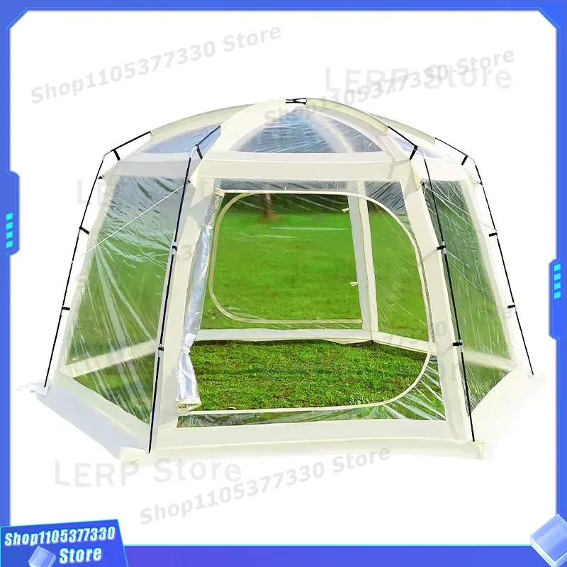 Large Family Camping Tent 2 Bedrooms 1 Living Room Waterproof Windproof Sunscreen Luxury Outdoor Shelter for Group Travel