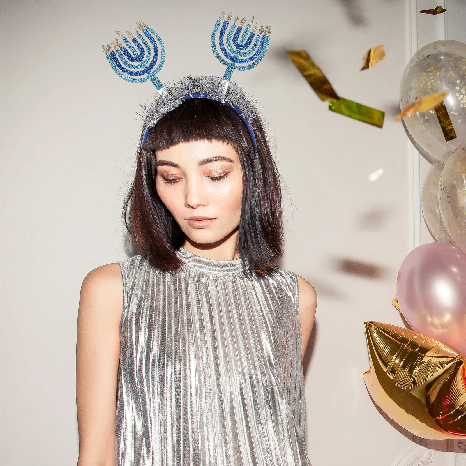 Hanukkah غطاء الرأس ديكور عصابة رأس للحفلات مهرجان عطلة أغطية الرأس الاحتفال كابينة تصوير الدعائم Hanukkah تحت عنوان أغطية الرأس